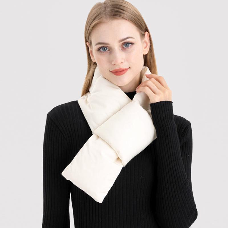 Unisex Down Cotton Fashion Windproof Winter Neck Warmer Featuring Warmth Solid Autumn Thickened Portable