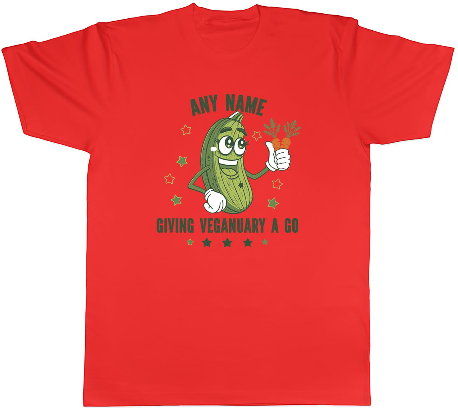 Personalised Funny Giving Veganuary a Go Unisexs TShirt Tee Gift Top S