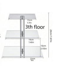 3/4/5 Tier Acrylic Wedding Cake Stand - Crystal Cupcake Display Shelf with LED Light - Perfect Party Decor Serving Platter
