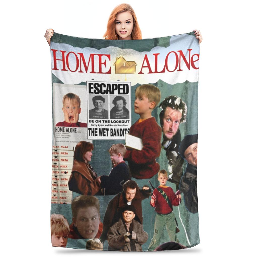 Home Alone Macaulay Culkin Collage Blanket Fleece Spring/Autumn Kevin Comedy Portable Super Warm Throw Blankets Plush Thin Quilt