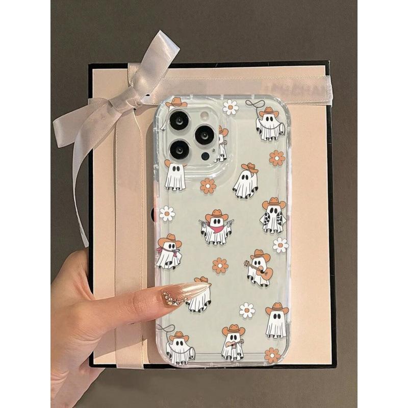 Ghost denim is suitable for Apple 16promax mobile phone case 15plus transparent 14 advanced 13 airbag 12 Europe and America 11