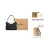 Coach Laurel 31 Logo Reißverschluss Kieselsteinleder Tragetasche Crossbody Umhängetasche Große Damen Taschen Gold Schwarz CR148-IMBLK