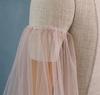 Maniche a Soffio Lunghe Staccabili in Tulle, Maniche Finte Ruffled in Rete Trasparente Off-Shoulder per Abito da Sposa, Abito da Sera/Prom