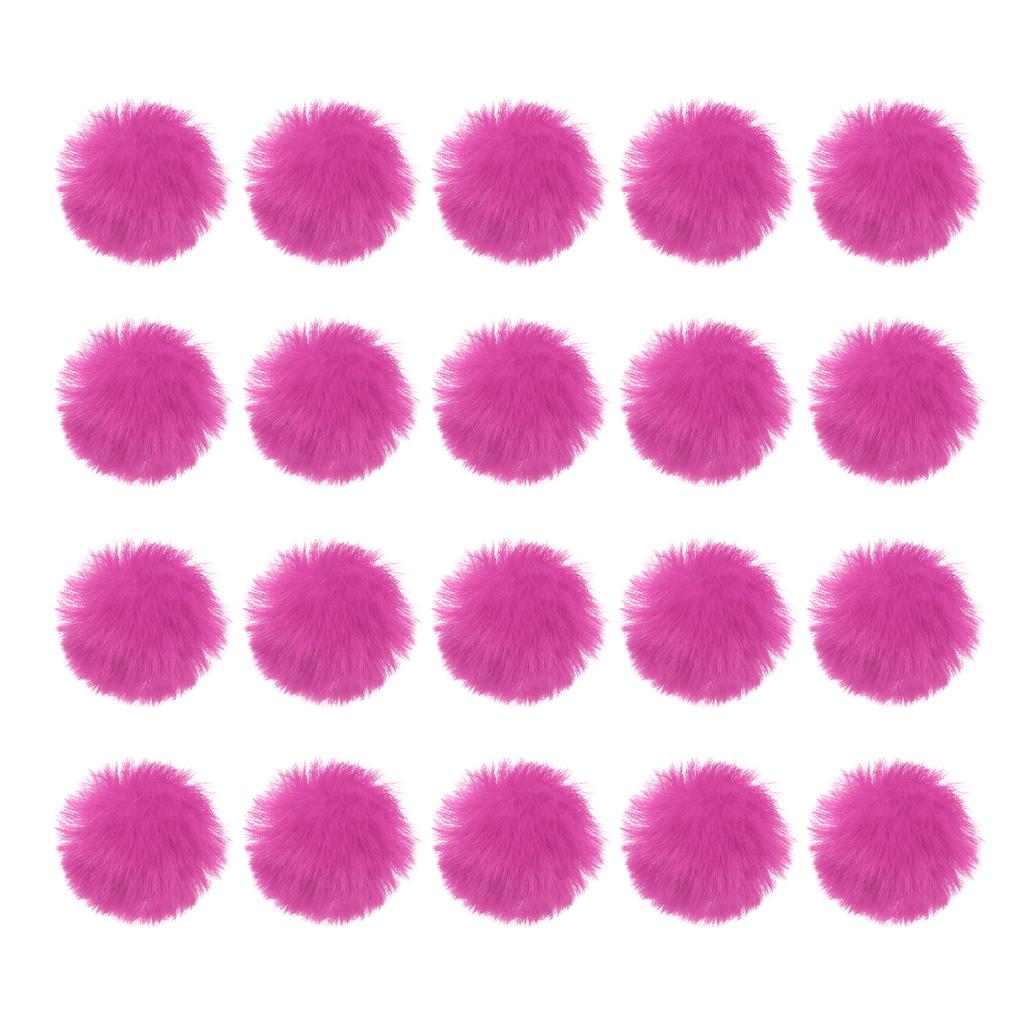 20 Pcs Faux Fur Pom Poms for Hats Fluffy Soft Fur Poms Balls with Elastic Loop for Keychain Knitting Hats DIY Scarves Gloves