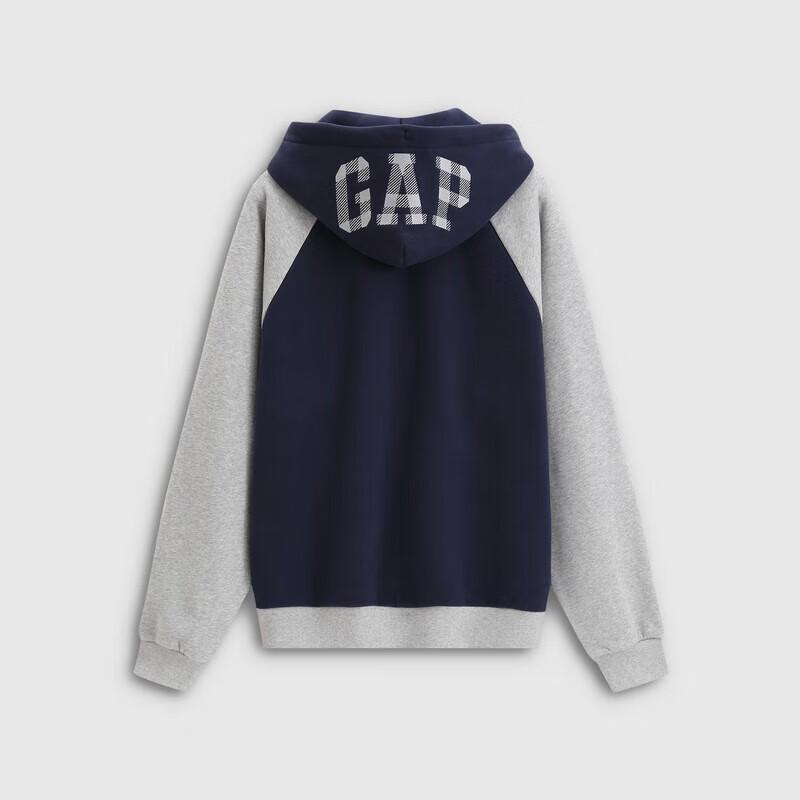 Gap Unisex Color-block Embroidered Logo Loose Fleece Hoodie