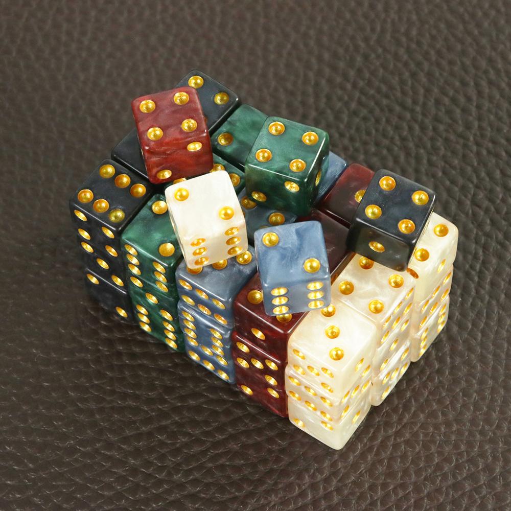 High  Quality 10 Pcs/set Marble Effect Mini 12mm  Dice ,for Drinking Game Casino Poker Table and Other Board Games
