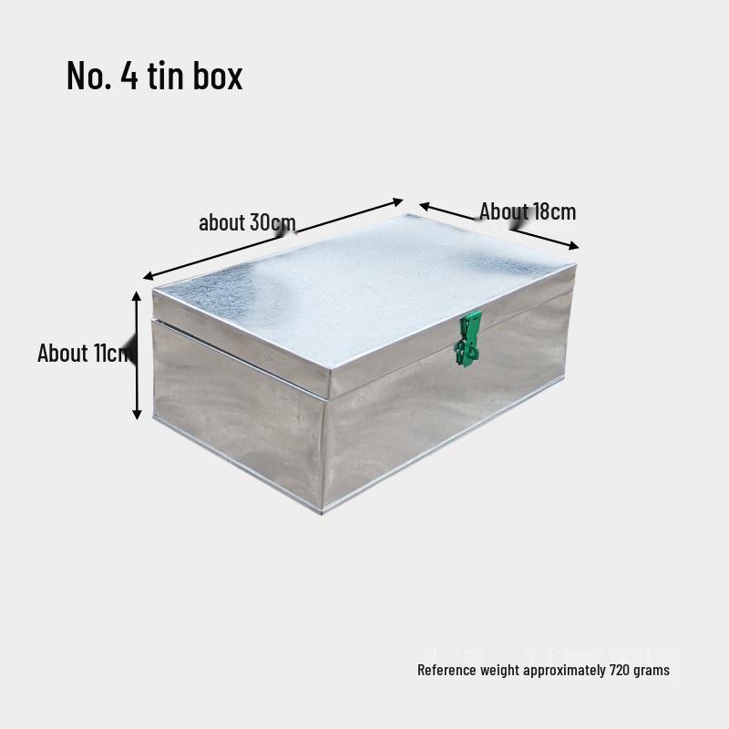 Galvanized Large Iron Sheet Toolbox with Lock - Portable Storage & Organizer for Woodworking