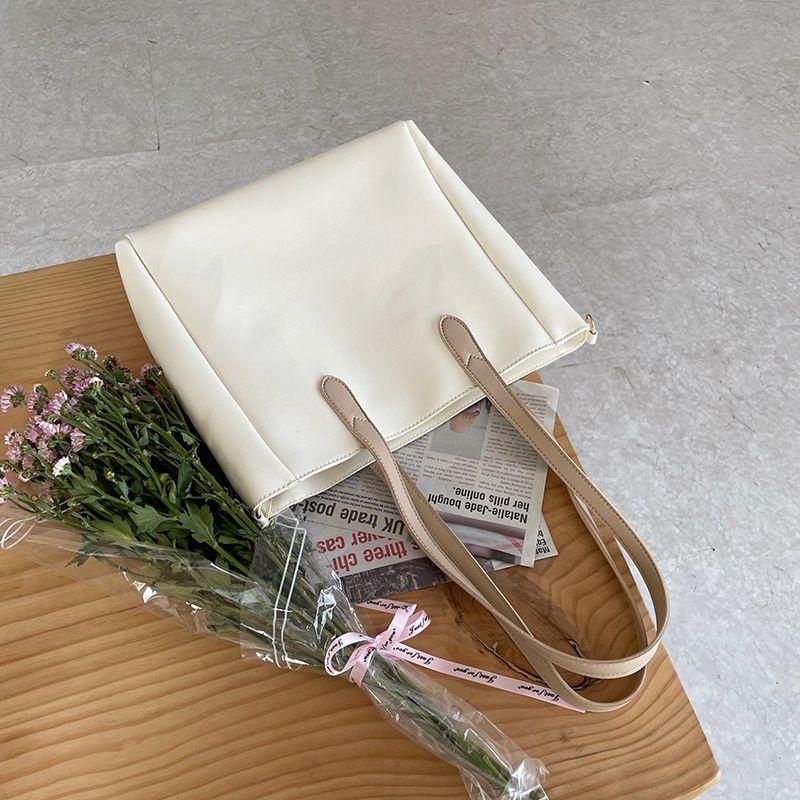 Damenhandtasche Schlichte Studenten-Pendeltasche Großvolumige Umhängetasche Vielseitige Einzel-Schulter-Tragetasche