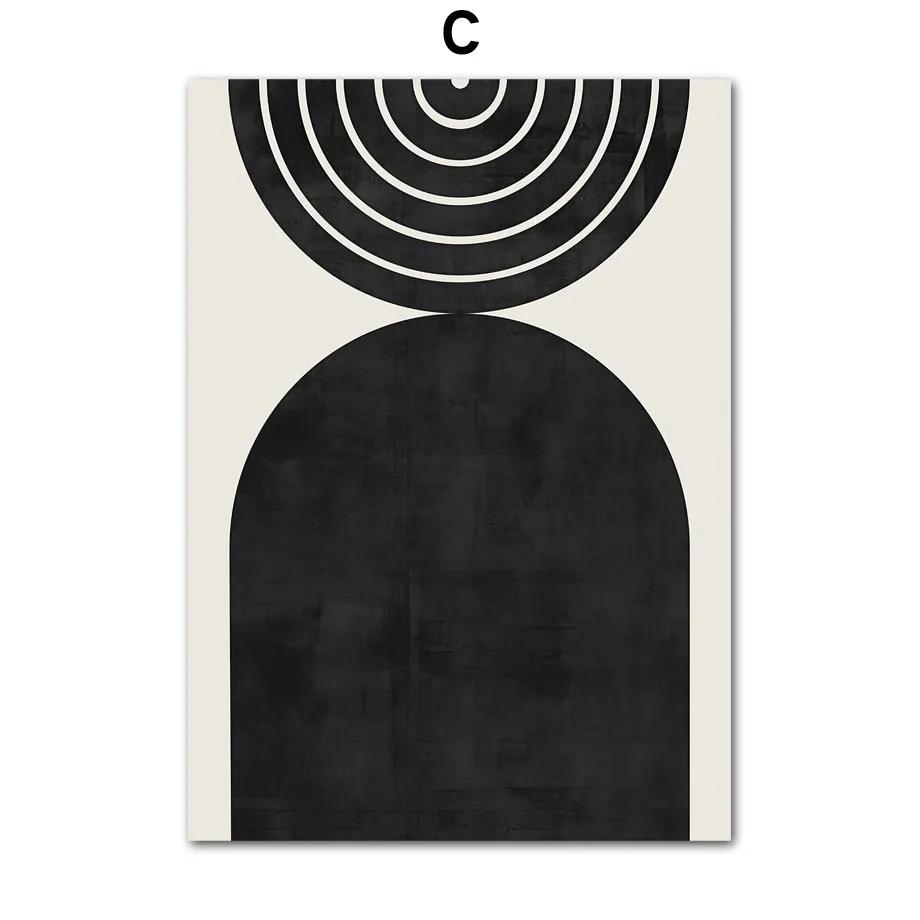 Moderne Abstrakte Formen Geometrische Kunst Schwarze Linie Leinwandmalerei Nordische Poster Und Drucke Wandbilder Für Wohnzimmer Dekor