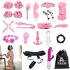 Ansgo SM SM Goods SM Set Adult Goods Restraints SM Restraints Restraints 18 Piece Set Women Men (Pink)