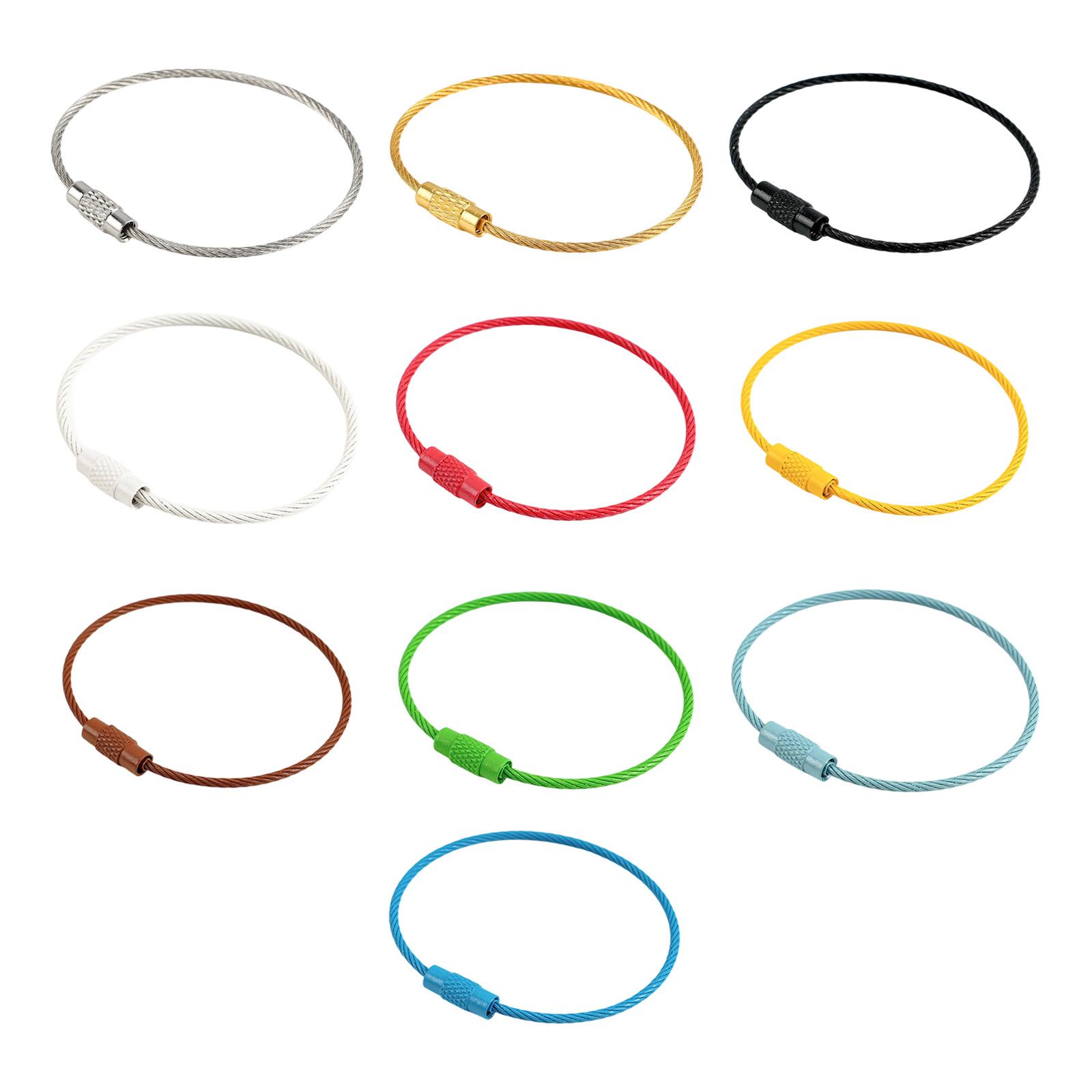 

Набор из 10 металлических брелоков для ключей 50 мм, цветные брелоки с винтовым замком для изготовления ювелирных изделий, DIY аксессуары 3