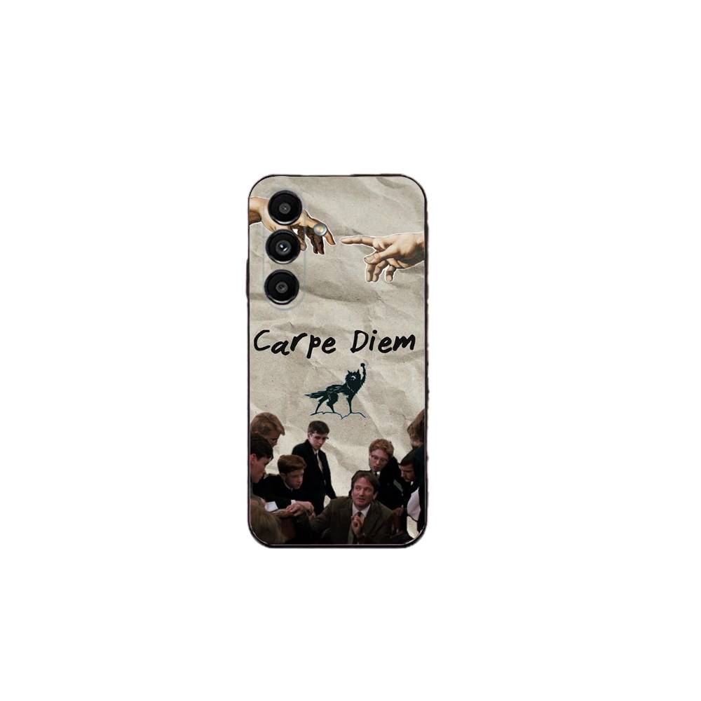 

Carpe Diem Dead Phone Case For Samsung S25,S24,S23,S22,S21,S20,Ultra,Plus,FE Black Soft Cover SamsungS23plus5G