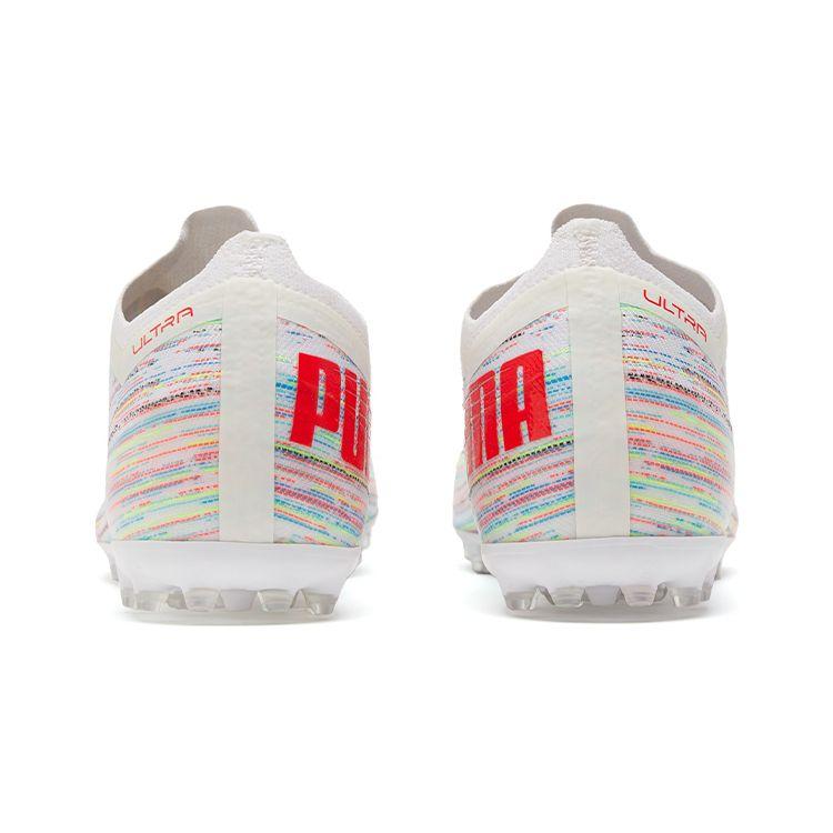 Puma Ultra 1.2 Puntera Redonda Cordones MG (Tacos cortos de goma) Zapatos de Fútbol de Césped Artificial para Hombre Zapatos de Fútbol Blanco Rojo 106341-04