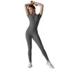 European-American Open-Neck Zipper Jumpsuit: Sexy, Tight-Fitting Short-Sleeve Dance & Yoga Bodysuit for Women