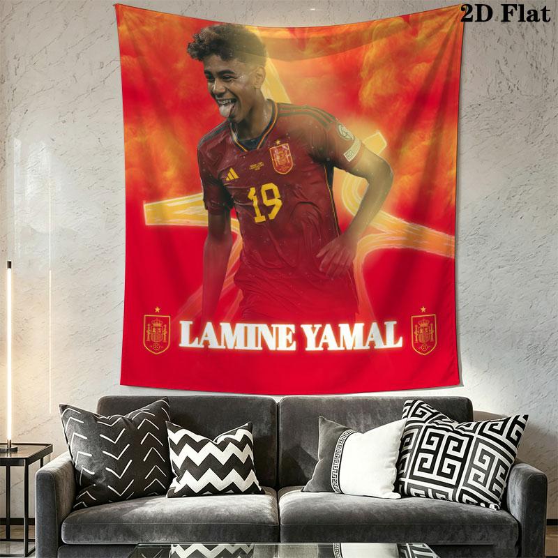 Lamine Yamal Rise Wall Hanging Printed Fabric Blanket Decorative Tapestries for Bedroom Living Room Home Decor