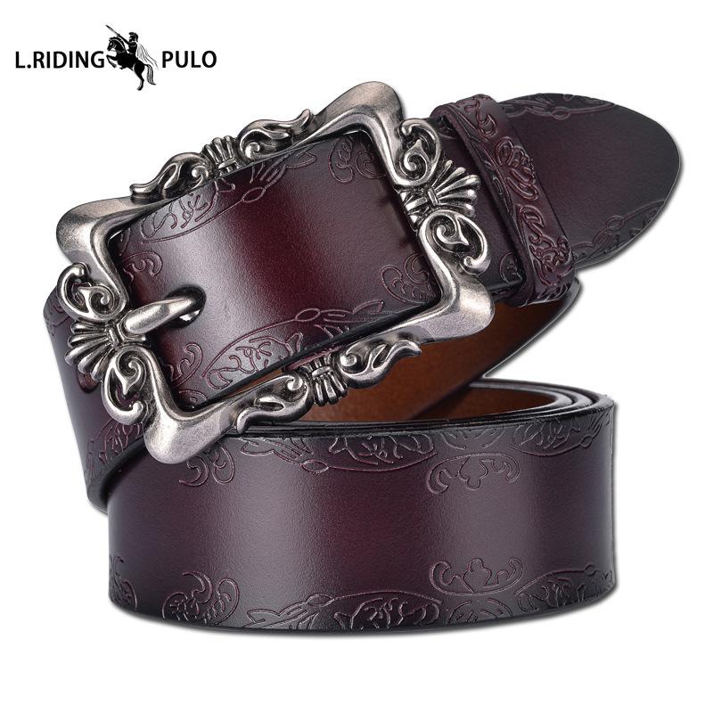 Cintura Intagliata, Cintura in Pelle, Cintura, Decorazione da Donna, Versione Coreana della Cintura per Pantaloni, Cintura Semplice da Donna con Fibbia ad Ardiglione