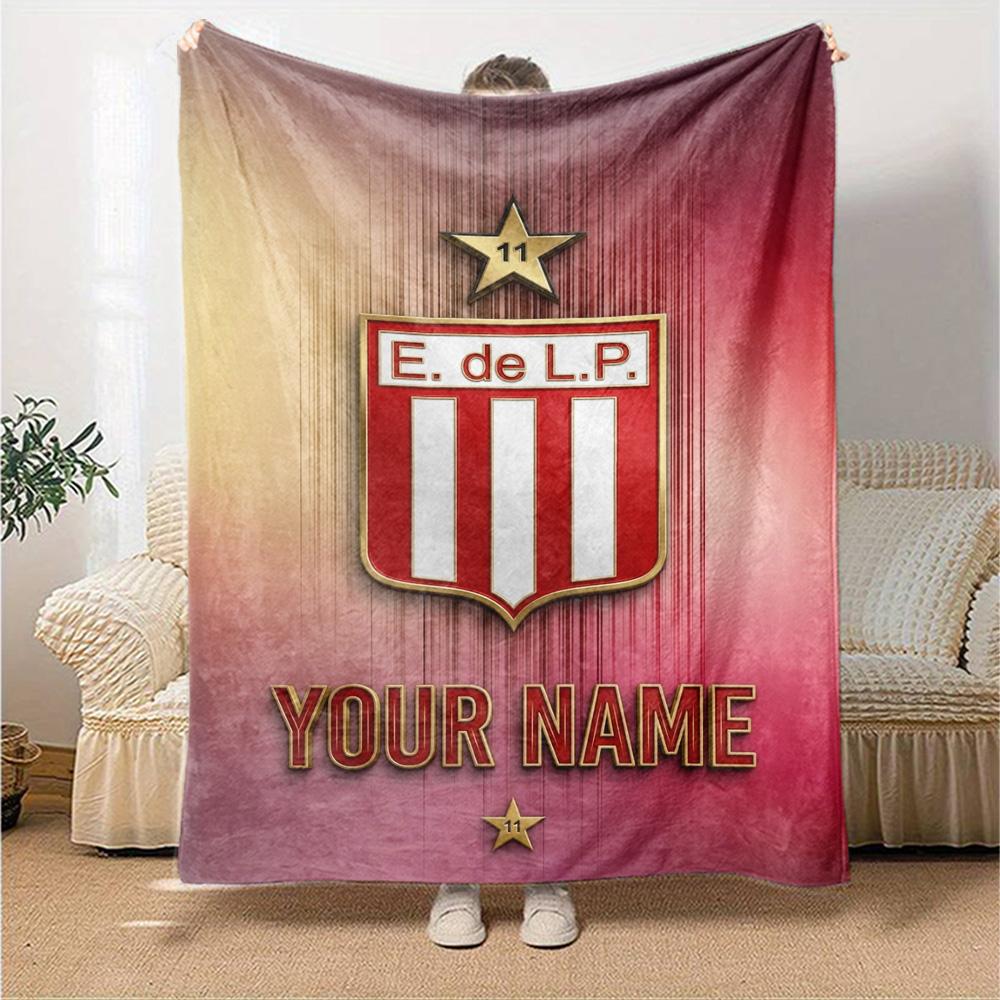Name Custom ESTUDIANTES LP Print Flannel Blanket High Quality Warm Comfortable Cover for All Seasons Perfect for Gifts Home Decor