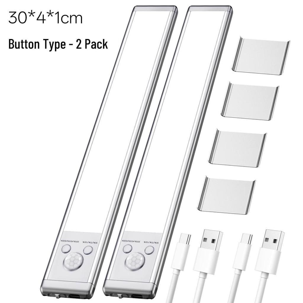 Ultra-thin LED Sensor Light: Human Motion-Activated, Self-Adhesive, Rechargeable Night Light for Cabinets and Displays