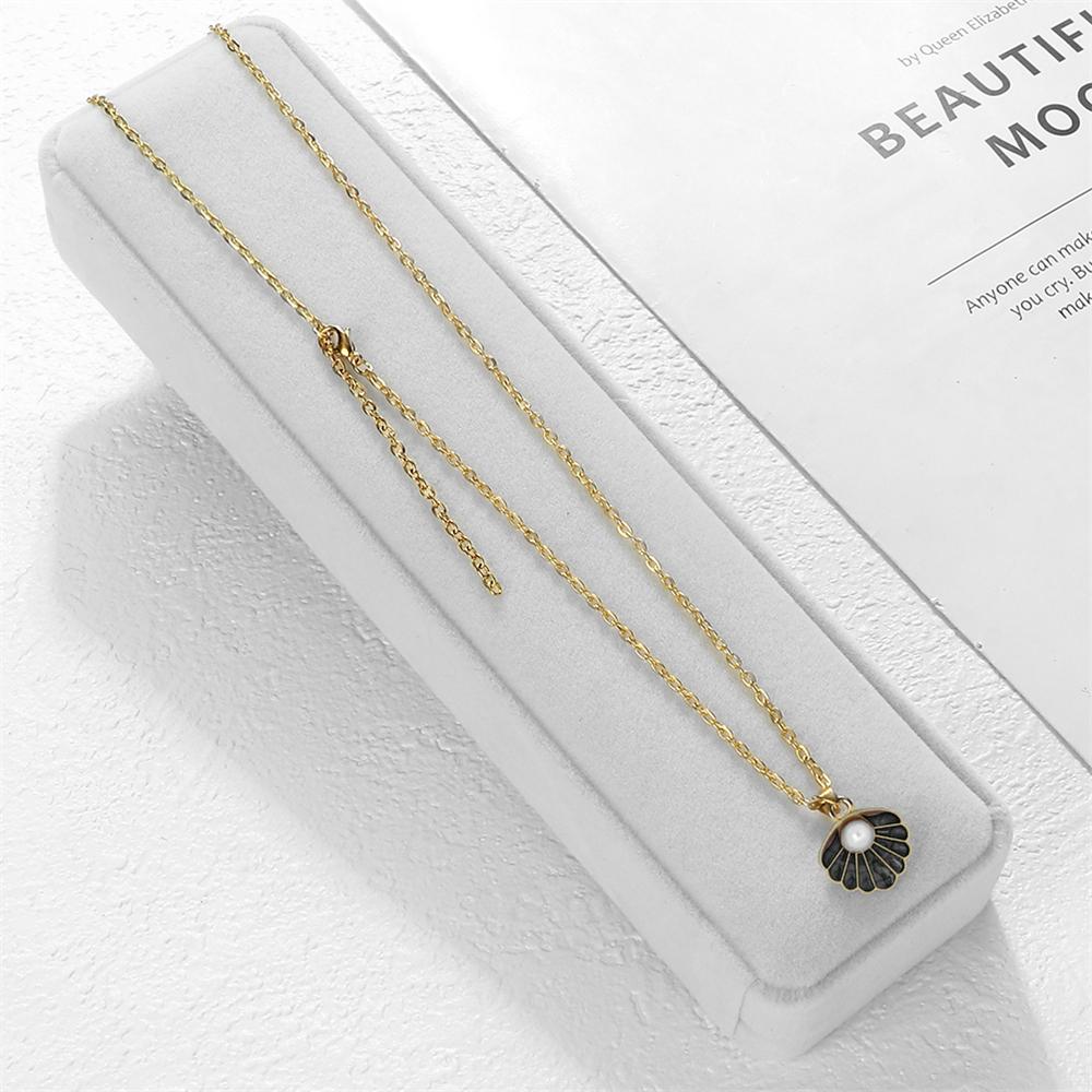 Boho Shell with Pearl Pendant Necklace Adjustable Alloy O-Chain Lobster Clasp Summer Seaside Beach Fashion Jewelry Gift For Girl