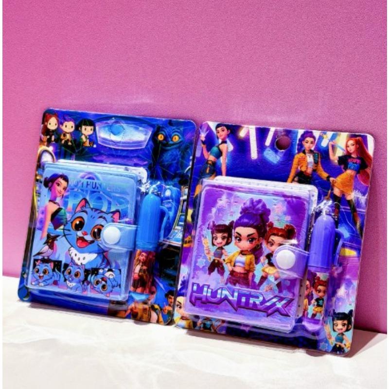 New KPOP Devil Hunter Girl Notebook Cartoon Stationery Set, Includes Notebook and Pen, Student Stationery Gift