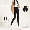 Women's Fleece-Lined Black Skinny High-Waisted Leggings for Fall/Winter 2024