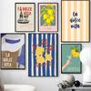 Minimalist La Dolce Vita Lemon Canvas Poster Fresh Lemon Fruit Wall Art for Modern Living Room Bedroom Bar Cafe and Home Decor