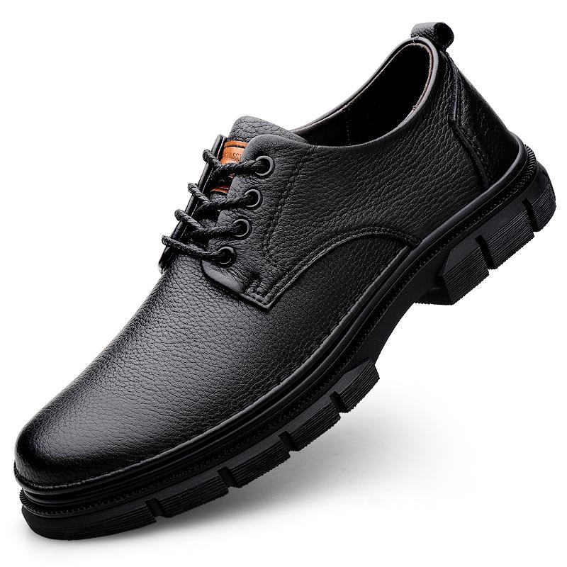 Cow Leather Autumn Platform Shoes for Men Fashion Casual New Designer Derby Shoes Male Low Top Work Ankle Boots Men