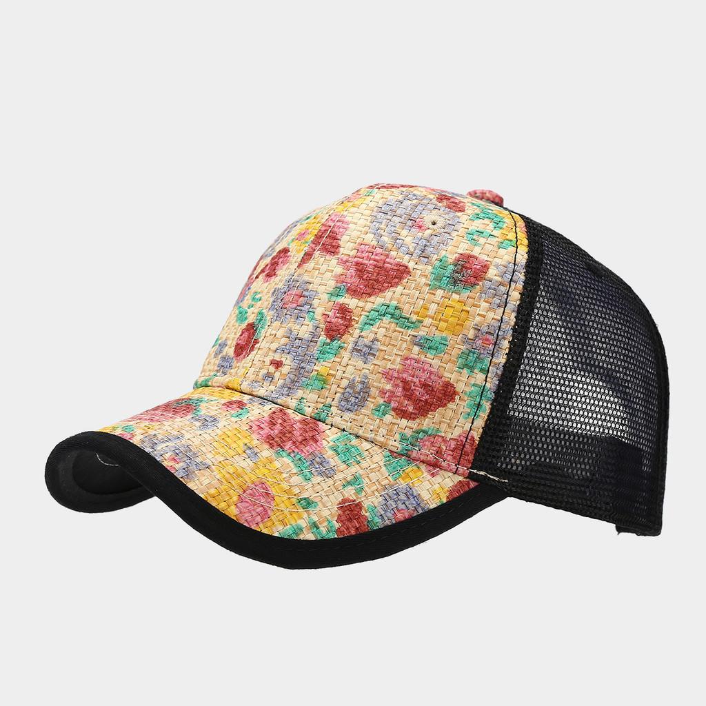 Summer Straw Baseball Cap For Men And Women Sun Protection Breathable Sunhat For Fashionable Outdoor Wear