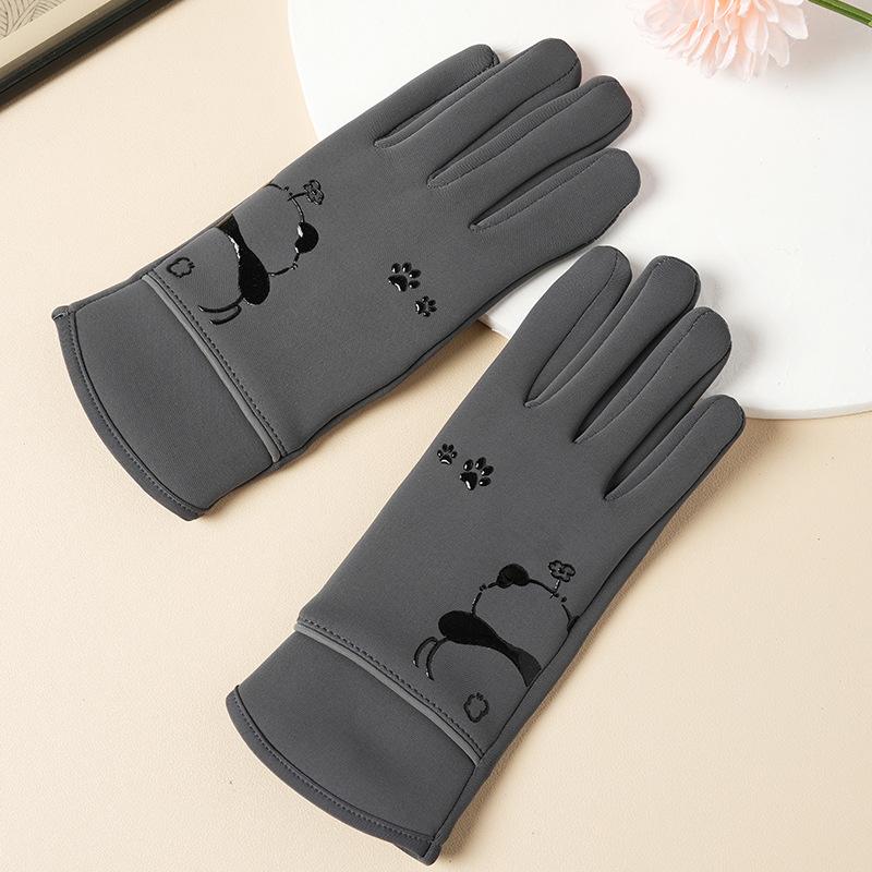 Austrian Velvet Children's Thermal Gloves Winter Panda Boys and Girls Fleece Anti-splashing, Windproof and Thickened Outdoor Play Snow Gloves