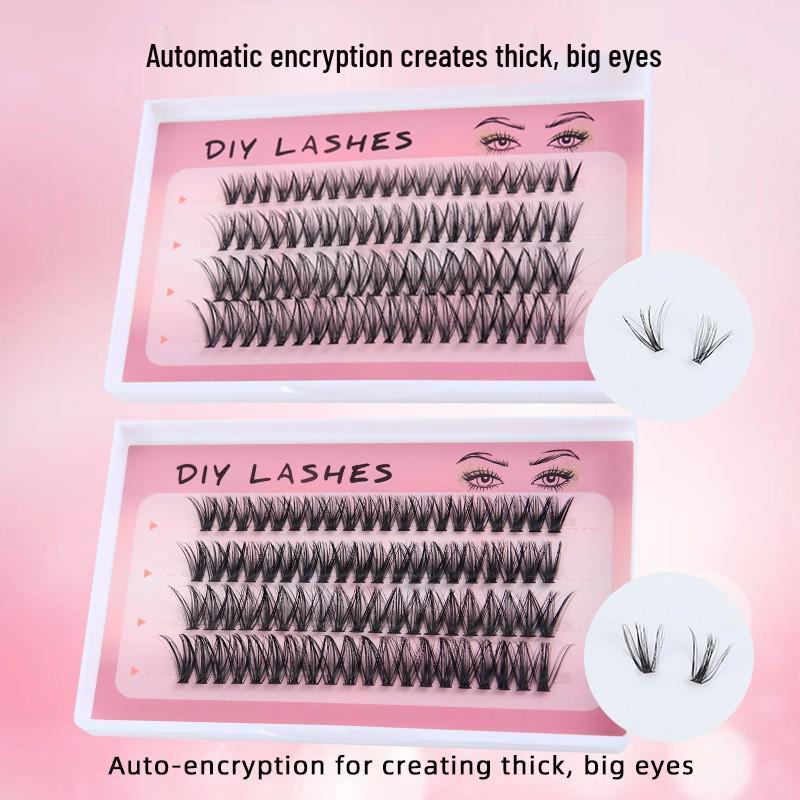 Natural Curly Clustered False Eyelashes for Manga Eyes - Large Capacity