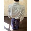 Spring New Striped Simple Lapel Shirt Men's High-end Retro Long-sleeved Top
