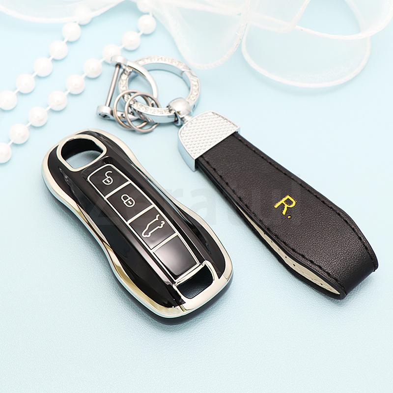 For Porsche Panamera Cayenne 971 911 9Ya Macan Boxster Keyless Car Key Case Cover 3 Buttons Car Remote Key Shell Fob Accessories