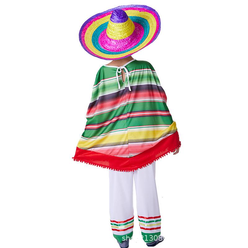 Children's Day Mexican Ethnic Customs Cosplay Clothing Cape Straw Hat Children's Performance Clothes Including Hats