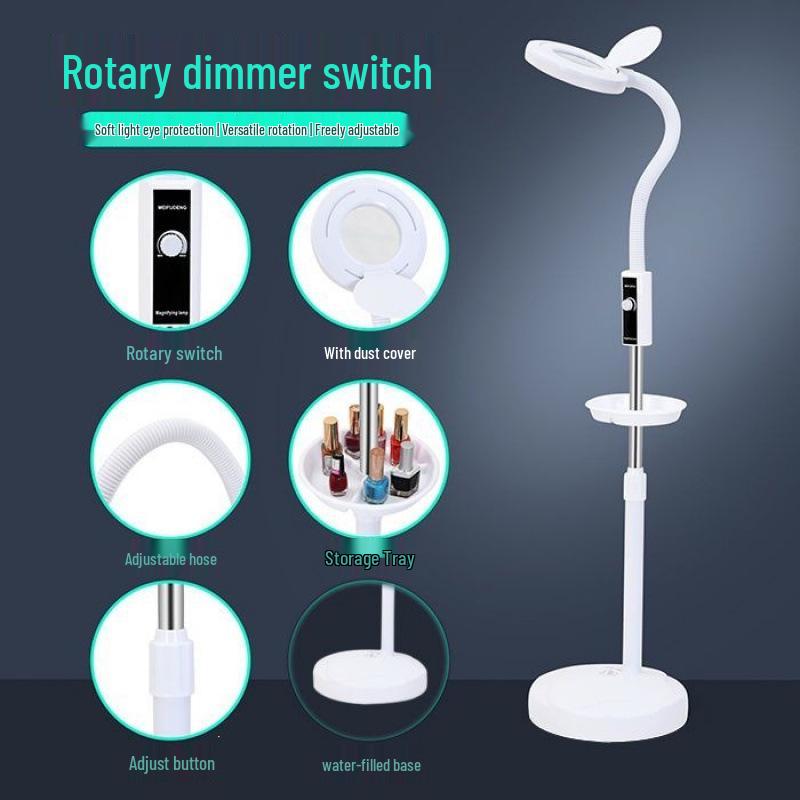 LED Eye-Friendly Tattoo & Nail Art Lamp: Desk & Floor Light for Cosmetic and Eyelash Extension