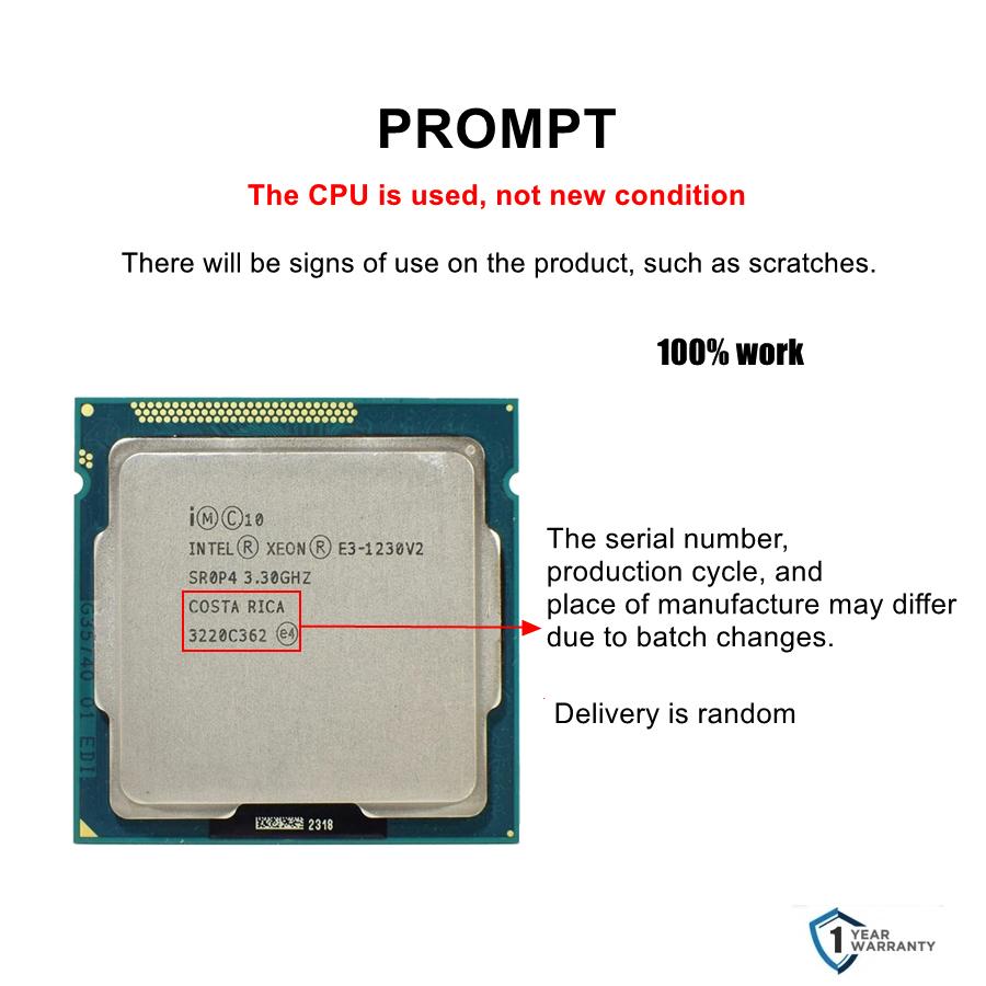 Intel Xeon E3 1230 V2 Processor 3.3GHz 4-Core LGA 1155 CPU 1230V2
