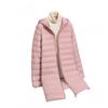 Lightweight Womens Mid-Length Hooded Duck Down Coat Slim Fit Warm Winter Jacket Petite Seniors