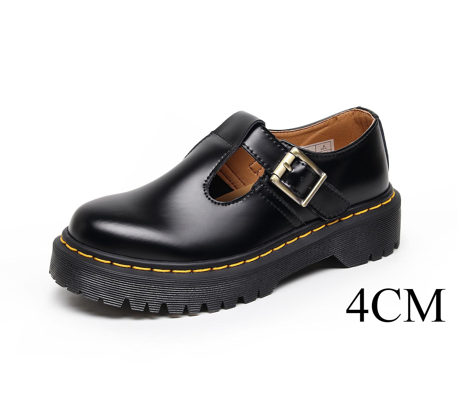 

British Style Fashionable Genuine Leather Flat Bottomed Leather Mary Jane Shoes Casual Thick Bottomed Outdoor Women s Shoes 36