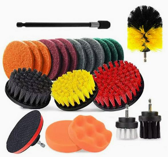 24-Piece Car Cleaning & Polishing Kit: Wheel Hub Brushes & Waxing Tools Set