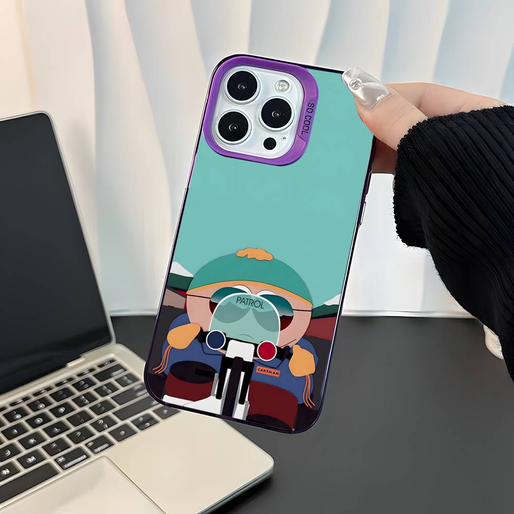 Cartoon Funny S-South-P-Park Phone Case For iPhone 17,16,15,14,13,12,11,Mini,Pro,E,SE4,XS,MAX Purple Candy Matte Cover
