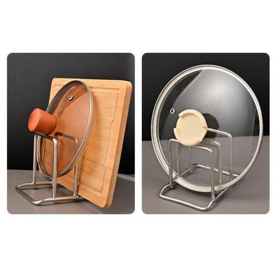 Cutting Board Stand Stainless Steel Countertop Organizer Space-Saving Chopping Board Holder for Pot Lids Bakeware Cookie Sheets Storage