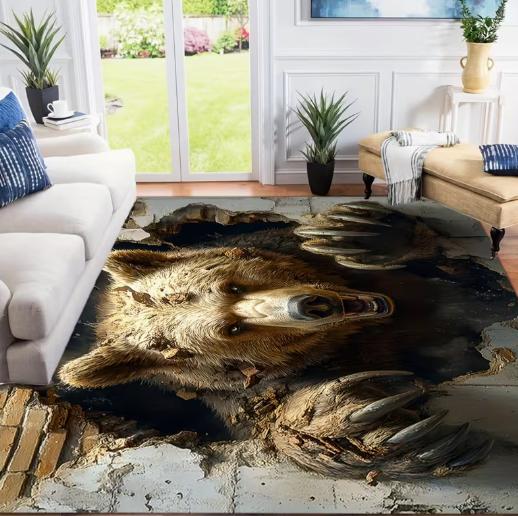 Bedroom Optical Illusion Carpet Anti Slip Carpet with Colored Vortex Area Carpet Living Room Gaming Room Home Decoration