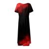 Damenmode und All-Match-Sommer-Temperament, bedrucktes Kurzarmkleid mit V-Ausschnitt