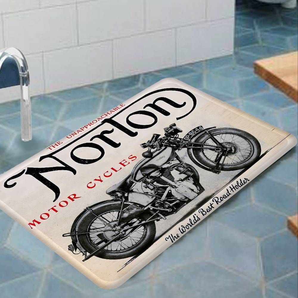 Motorcycle Racing N-Nortons Bath Mat Nordic Style Home Doormat Bathroom-Toilet Mats Bedroom Welcome Doormat