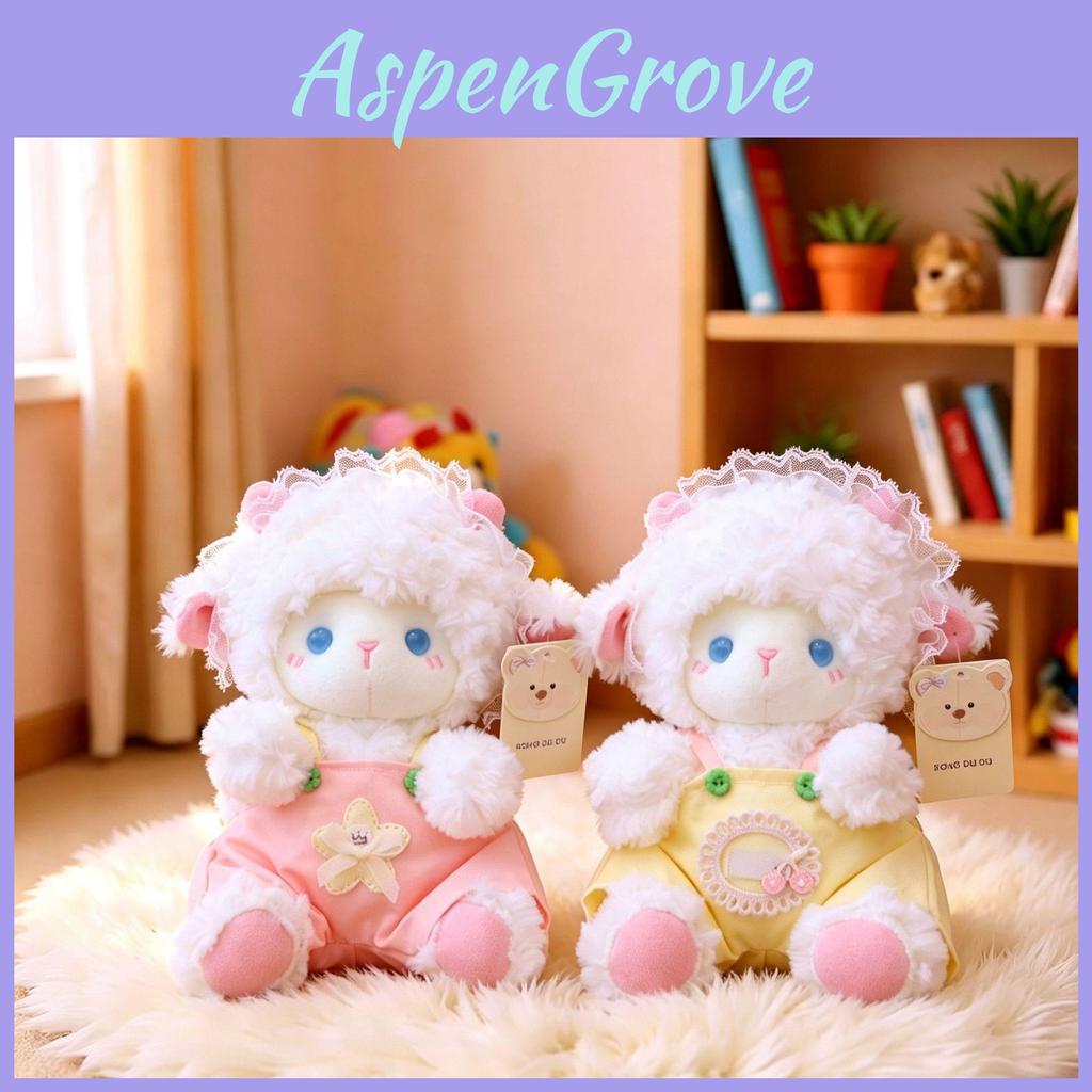 Plush Lamb Toy With Bowknot For Baby Gift And Kids Room Decor