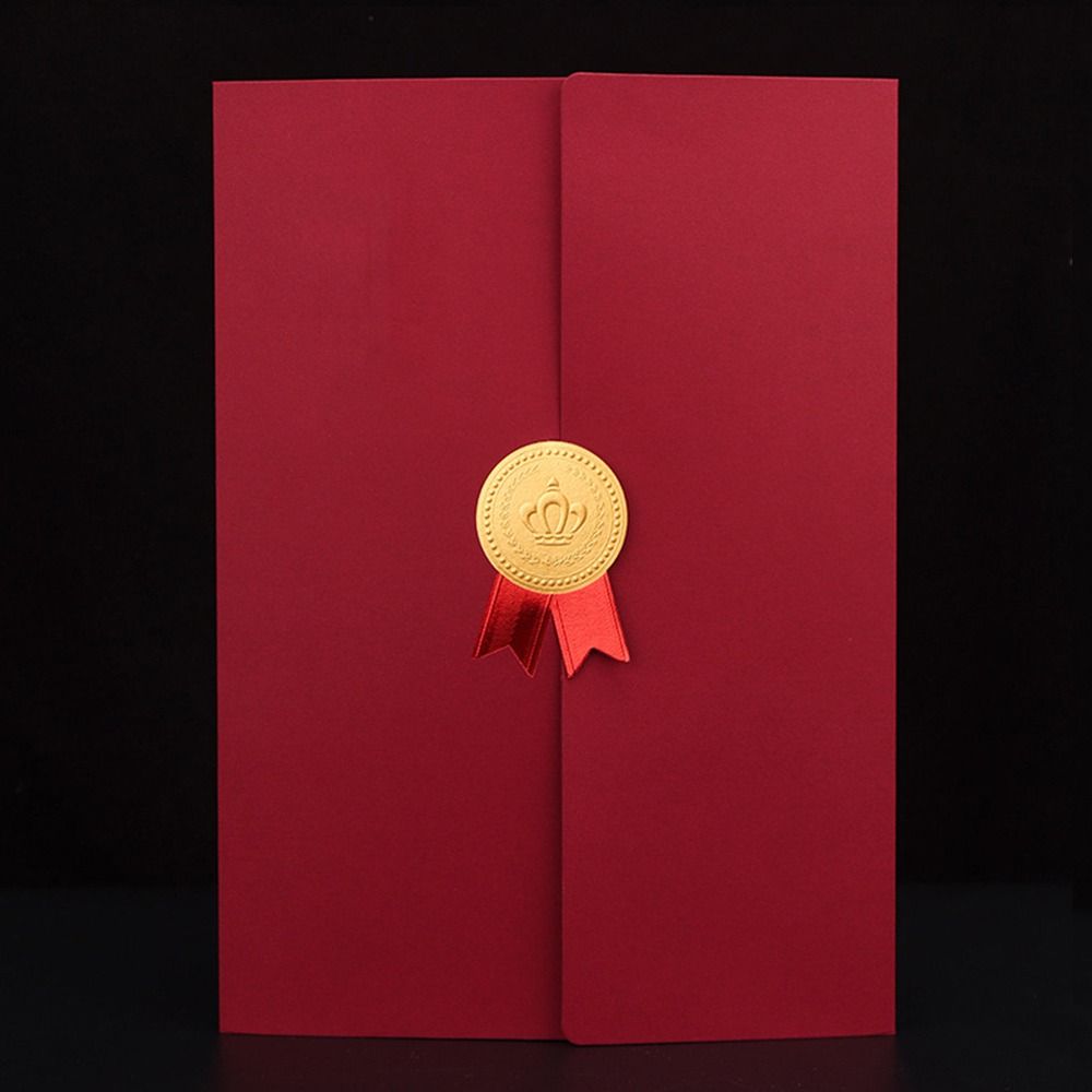 Abschluss A4 Urkundenhalter Dreifach-Seiten-Papierumschlag Dokumentenmappe Vergoldungsprozess Exquisite Diplomhülle