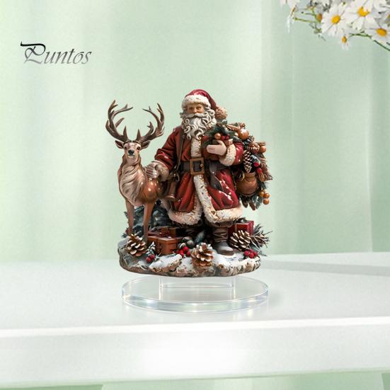 Weihnachts-Tischdekoration Rentier Weihnachtsmann Tischdeko, 2D Acryl Geschenkideen für Party-Deko Kamin Wohnzimmer Schlafzimmer Zuhause Leichtgewicht
