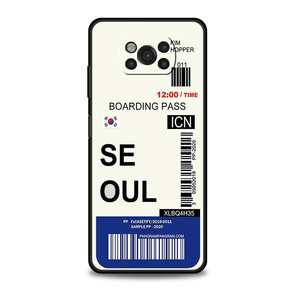 

World City Travel Ticket New York Label Phone Case For For Xiaomi Poco X6 X5 Pro X4 X3 NFC F5 Pro F4 F3 GT M5 M4 Pro 5G M3 Cover Poco F5 Pro