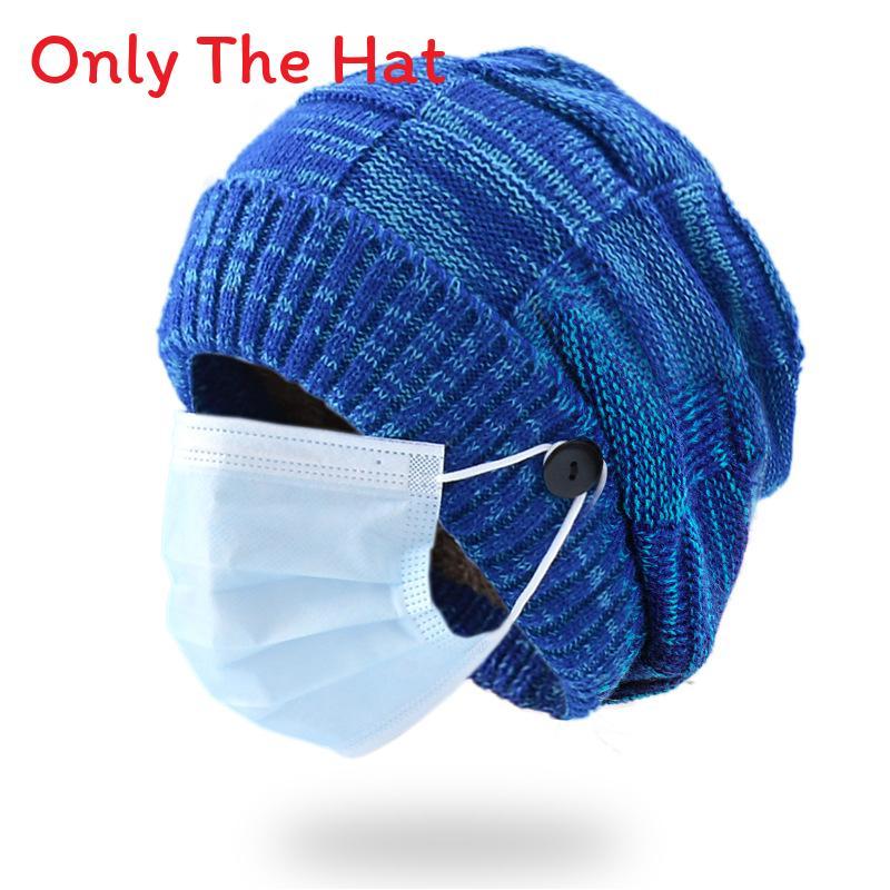 

Elegant Mix Color Knitted Skull Cap With Face Mask Hook For Winter Outdoor Sports Wear синий