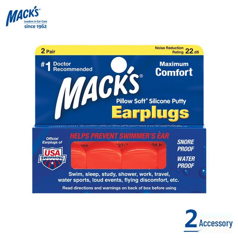 MACK'S Silicone Earplugs for Sleep, Snoring Reduction, and Soundproofing