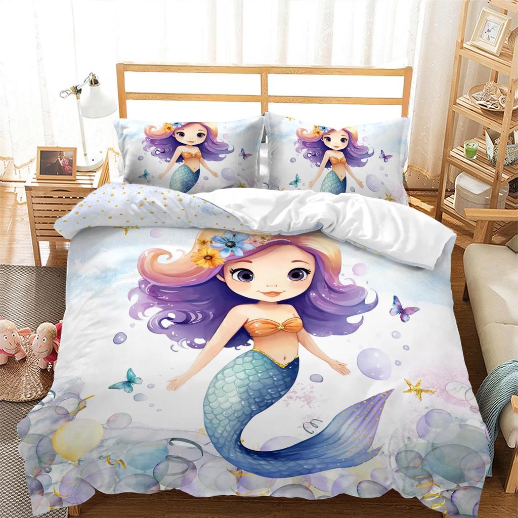 Cute Scales Three-Piece Quilt Cover 3D Digital Printing Bedding Set